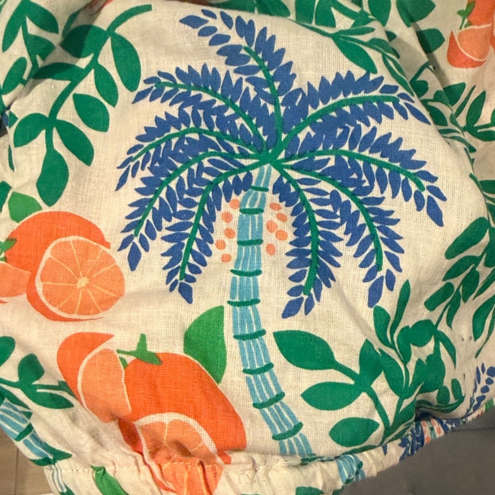 C&C California Green and Orange Floral Blouse - Picture 7 of 9